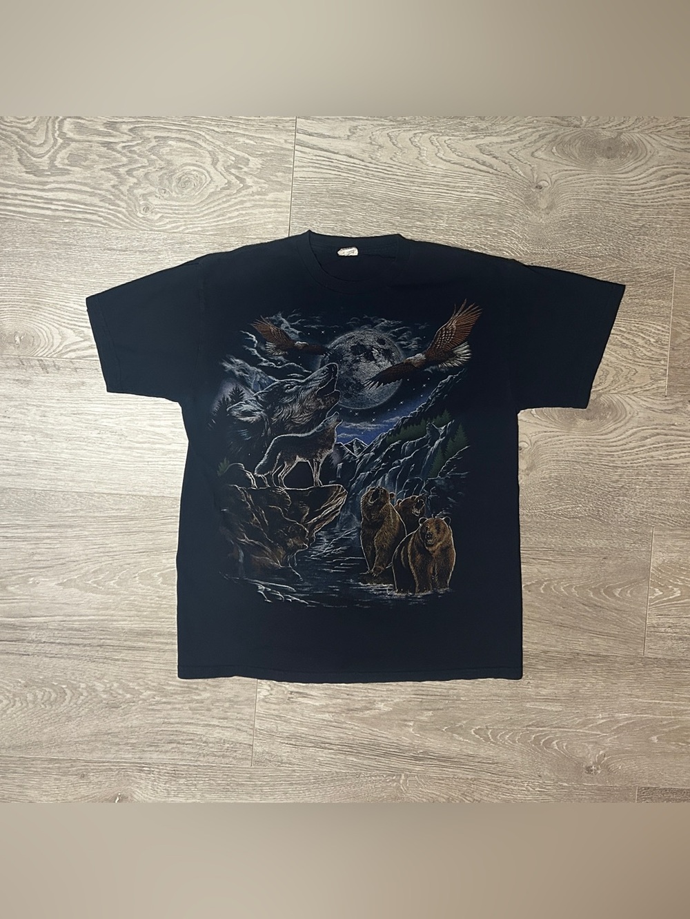Moonlight Nature Navy BlueGraphic T-Shirt